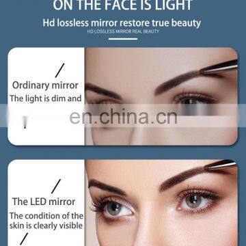 DDP Shipping LED Portable Makeup Mirror Round 8 Inch Makeup Desktop Cosmetic Mirror 10x Magnificationt Mirror photo-6