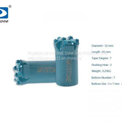 Skystone 32mm 7 botton Tapered Rock Drill Button Bits Rock Drilling Bits