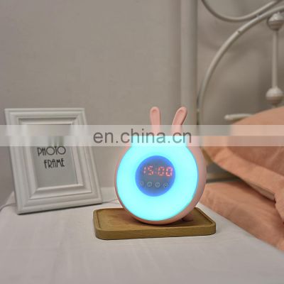 Bedside sunrise wake up light led table digital alarm clock for kids