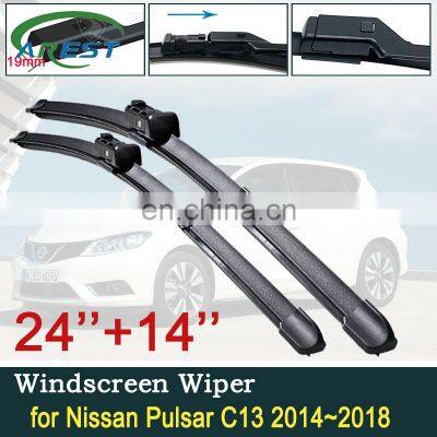 for Nissan Pulsar C13 2014~2018 Car Wiper Blade Europe Model Front Windscreen Windshield Wipers Car Accessories 2015 2016 2017