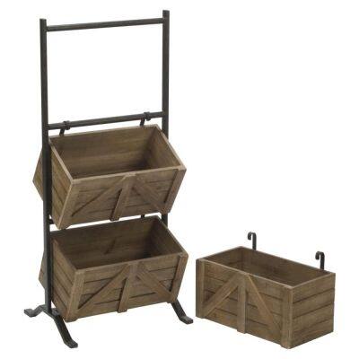 Three Tier Display Stand With Wooden Crates photo-2