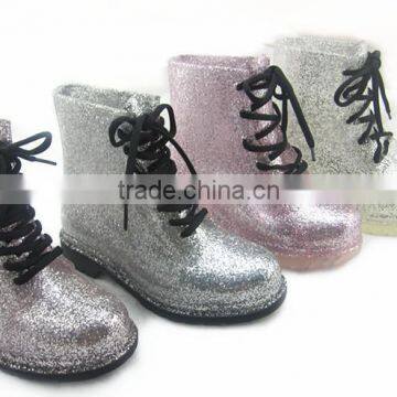 PVC Children Transparent Glitter Martin Boots