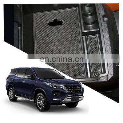 Interior Accessories Parts Silicone Armrest Rest Storage Box Center Control Console Organizer Tray For Toyota Fortuner 2016-2021