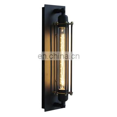 Vintage Retro Black Iron Pipe Wall Lamp Fixture Sconce Wall Light Bedroom Hotel Lighting