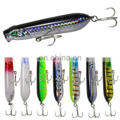 Topwater popper lures 12g 8cm lifelike hard bait propeller fishing lures for sea fishing freshwater fishing