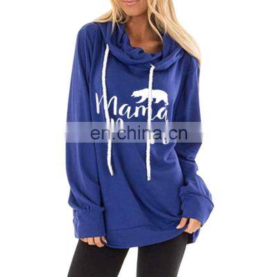 2021 autumn and winter models Amazon European and American fashion hooded fashion printed women's sweater