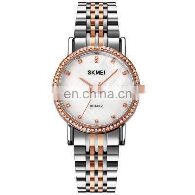 Custom Logo Skmei 1830 Solid Stainless Steel Water Resistant Quartz Wristwatch Lady Wrist Women Watch