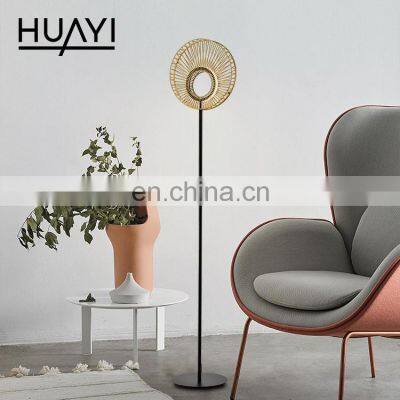 HUAYI Golden Black Color Modern Decorative Indoor 10W AC 220V Indoor LED Floor Lamp