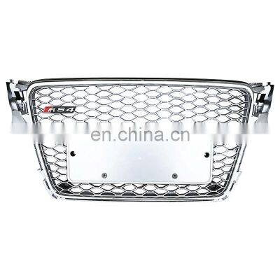 For Audi A4 B8 A4L Change to S4 RS4 front bumper grille ready to ship silver high quality grill no logo style 2008-2012