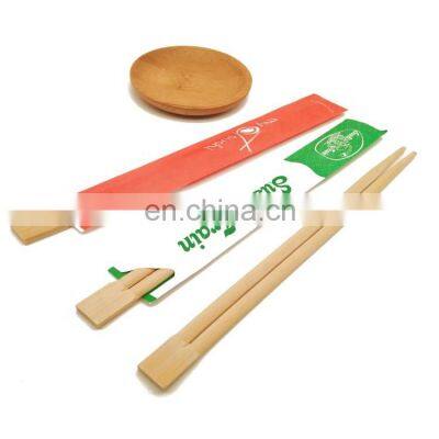 Wholesale Bamboo Disposable Chopsticks Customized Logo Open Paper Sleeve