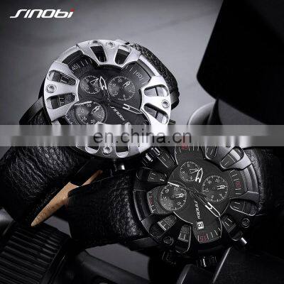 SINOBI Car Watch Masculinity Cool Man Watches S9760G Creative Protective Case Wristwatch Calendar Window Handwatch