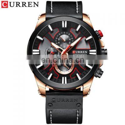 CURREN Casual Sport Watches for Men Blue Top Brand Luxury Military Leather Wrist Watch Man Clock Fashion Chronograph Wristwatch