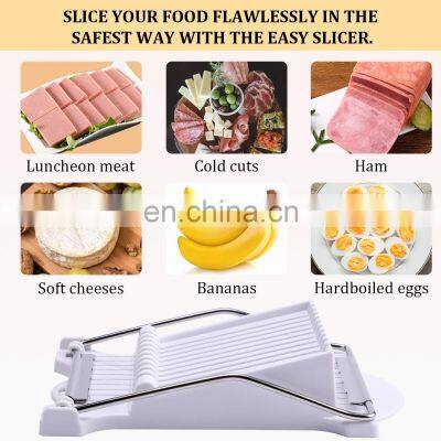 Luncheon Meat Slicer, Boiled Egg Fruit Soft Cheese Slicer Cutter, Stainless Steel Wires, Cuts 10 Slices photo-3