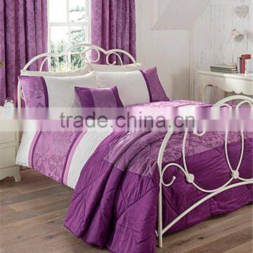 Purple jacquard patchwork handmade comforter