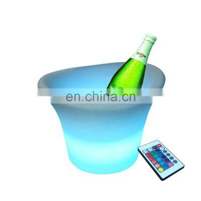 Wine Cooler with CE Approval Rechargeable Light Up Beer Cooler Plastic Wine Ice Bucket Tongs Double-layer Hotel Bar Wine Bucket