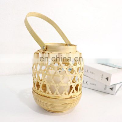 100% nature Mini Bamboo Candle Holders Natural Lantern Versatile Candle Jar Cheap in Bulk European Style Vietnam Supplier