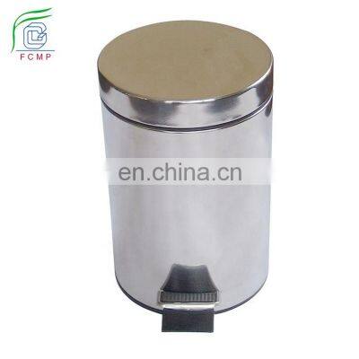 Stainless Steel Mirror Garbage Bin With Separate Bucket Trash Bin