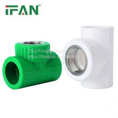 IFAN Wholesale Polypropylene PPR Fitting Customized Tee CW57-3 Brass Female Thread Fitting