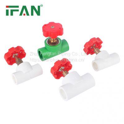 IFAN Plumbing Plastic PPR Pipe Fitting PPR Stop Valve with Red Handle