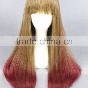 Wholesale High Quality 60CM Medium Blonde Red Mixed Lolita Women Synthetic Wig photo-2