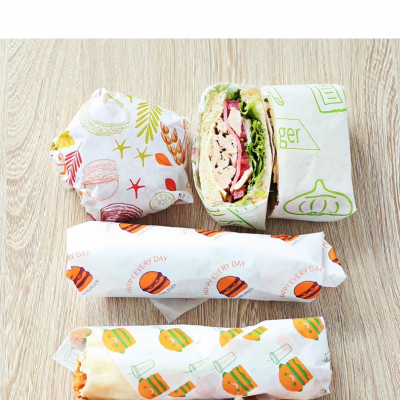 Factory price Sandwich Burger Fries Wrappers Cookie Oil paper White Brown 40x60cm baking paper sheet for grill