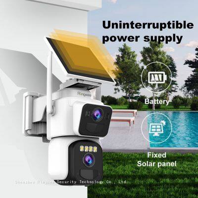 Ringsee 4K Dual Lens PTZ Camera WiFi Two-way Audio Solar-powered Security Camera for Home Security photo-3