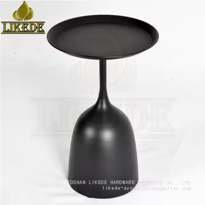 Iron Metal Bedside Table for Black Tea and Coffee Elegant Furniture Legs photo-3
