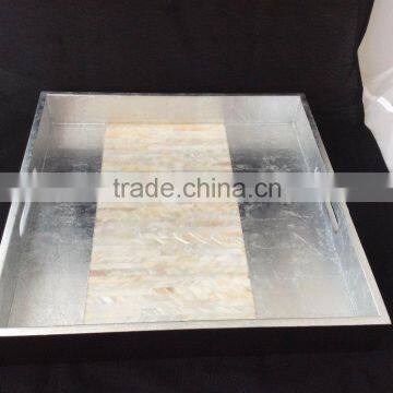 High end quality best selling set of special newest designed Natural MOP inlay square serving Tray from Vietnam