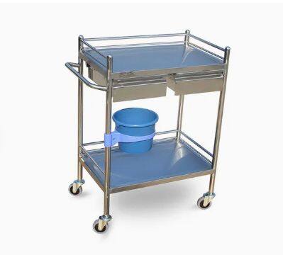 High-Quality Multi-Functional Stainless Steel Wheeled Trolleys for Hospitals and Clinics Medical Trolleys