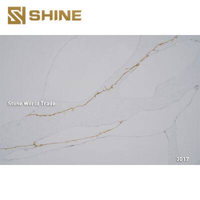 Widely Used White Calacatta Quartz Big Slab Counter Top for Kitchen Villa Bedroom Hotel Indoor for Table Top Dining Mall Use photo-4