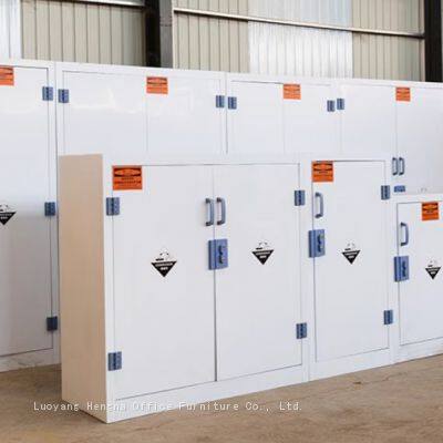 Anti-Leak Corrosion Resistant 22 Gallon White Porcelain PP Reagent Cabinet for Laboratory Chemical Storage