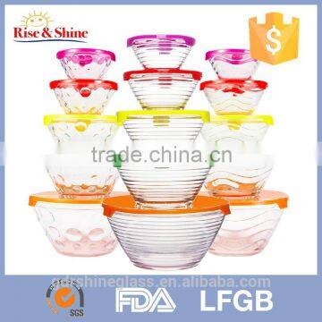 China product heat resistant clear glass bowl /glass lid chafing dish