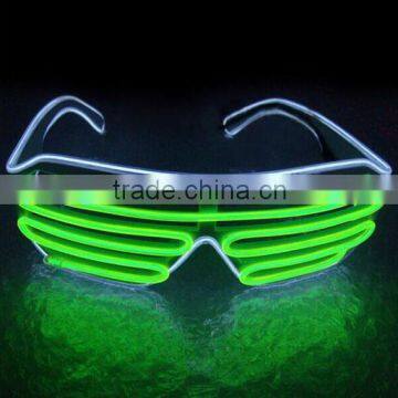 Dual Color EL Wire Shutter Shades Glasses photo-3