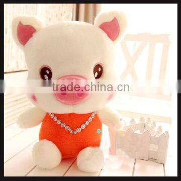 cute stuffed plush pink pig toy for children