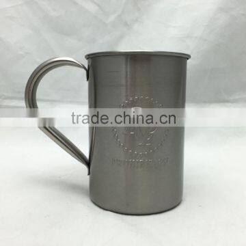 Embossing and stamping logo 16 Ounce -480ml 304# Stainless steel beer mug, drinking mug