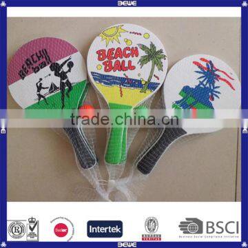 logo printed wooden beach racket for promotion