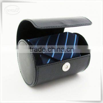 Luxury storage travel pu leather cable tie holder