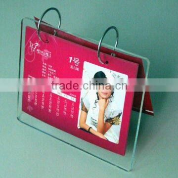 memo pad with clear resin calendar stand