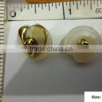 Nylon Pearl base with ABS Plastic Gilt Plated Center assemble button 15MM