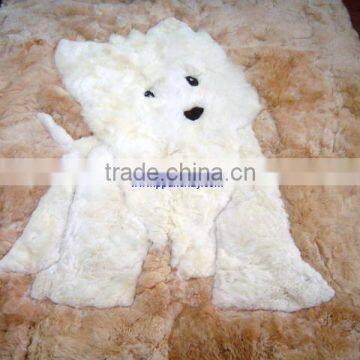 Baby Alpaca Rug Peru 84x76" "Dog pattern"