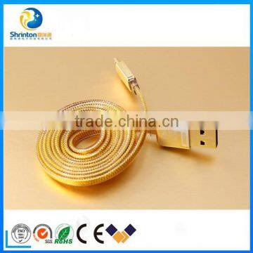 REMAX 100 cm Gold Woven Series USB Cable Sync Fast Charging Data Cable For iPhone 5-5s-6-6s-6-Plus iPhone7