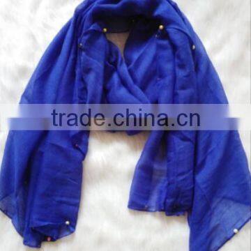 Hot Selling Self-made Plain Hijab Shawl Women Colorful Pearl Scarf Quality Choice photo-2