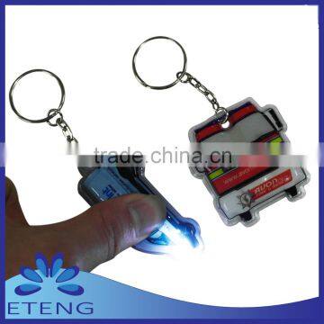 colorful pvc car led keychain