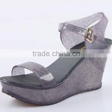 2016 Best Selling Plastic Ladies Shoes Fashion Pvc Jelly Shoes Straps Wedge Melissa Shoes Ss16 photo-4