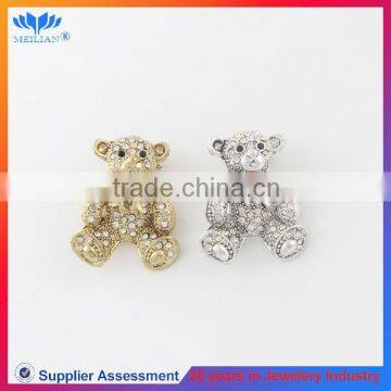 Cheap mini lovely bear rhinestone brooch pin back