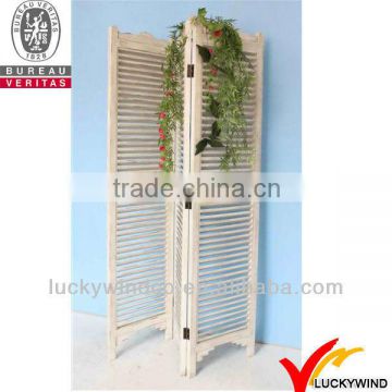 Vintage White Wear Wood Lightweight Multi Folding Screen Door