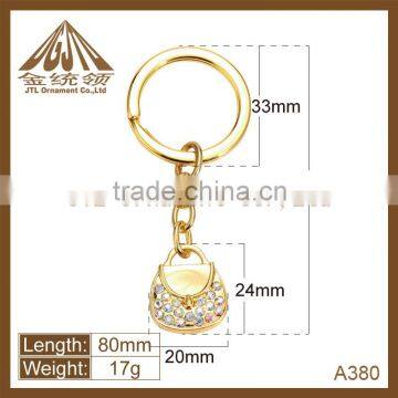 gold color rhinestone jewelry key chain