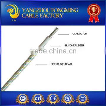 200deg.C 300V fiberglass braided 24awg rubber coated instrument wire