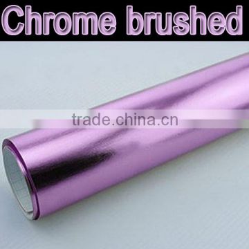 Hot selling Chrome brushed wrapping vinyl sticker for car decoration red color