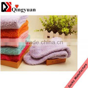 solid fuzzy socks lady's strippe fluffy socks/women indoor microfiber fuzzy socks